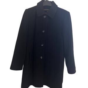 Fleet Street Wool Coat Petite Large Black Single Breasted Walking Coat Classic